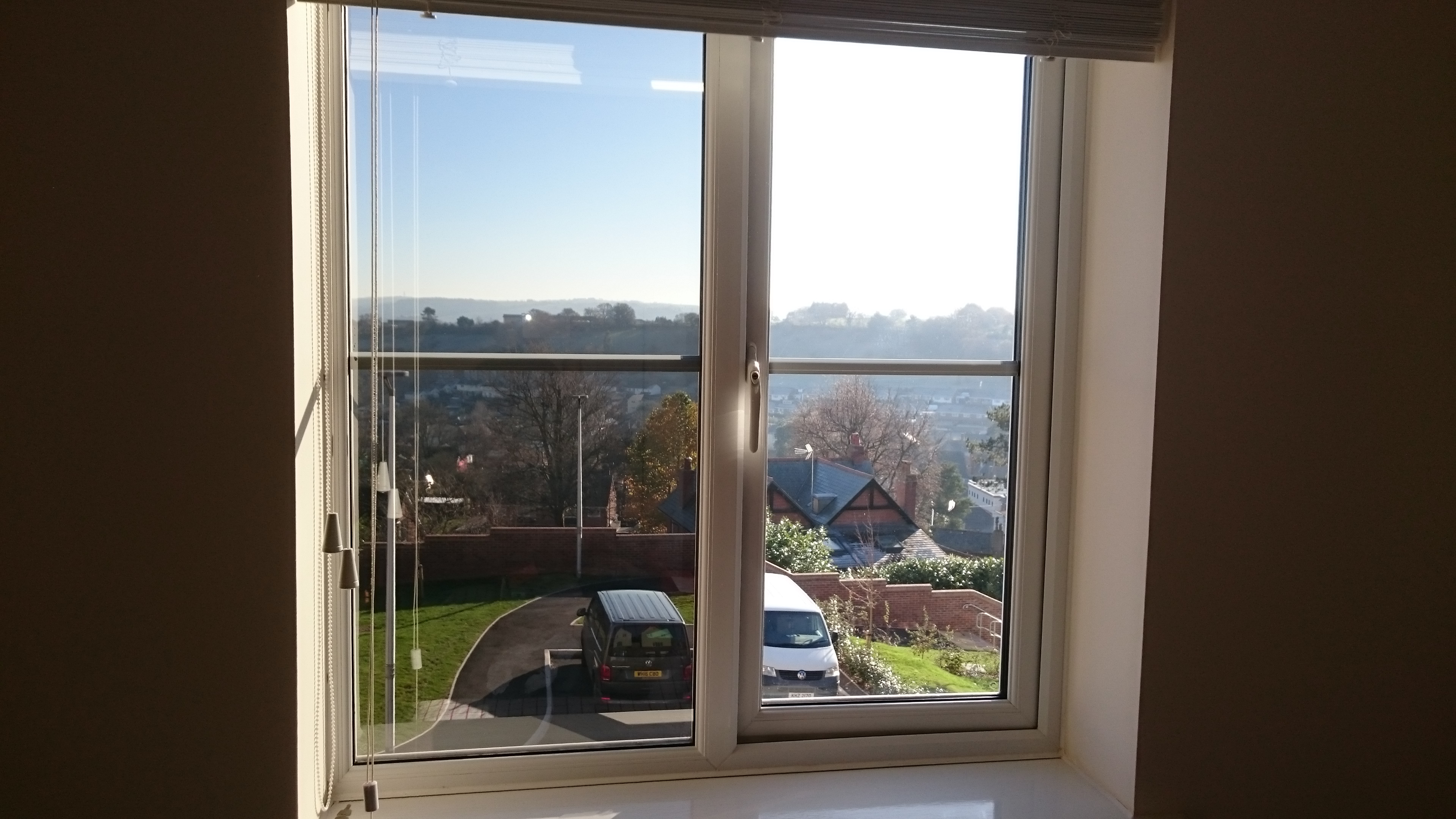 Left hand window done in Neutral 20 . Residential window tinting Crediton Devon. Tinting Express Ltd