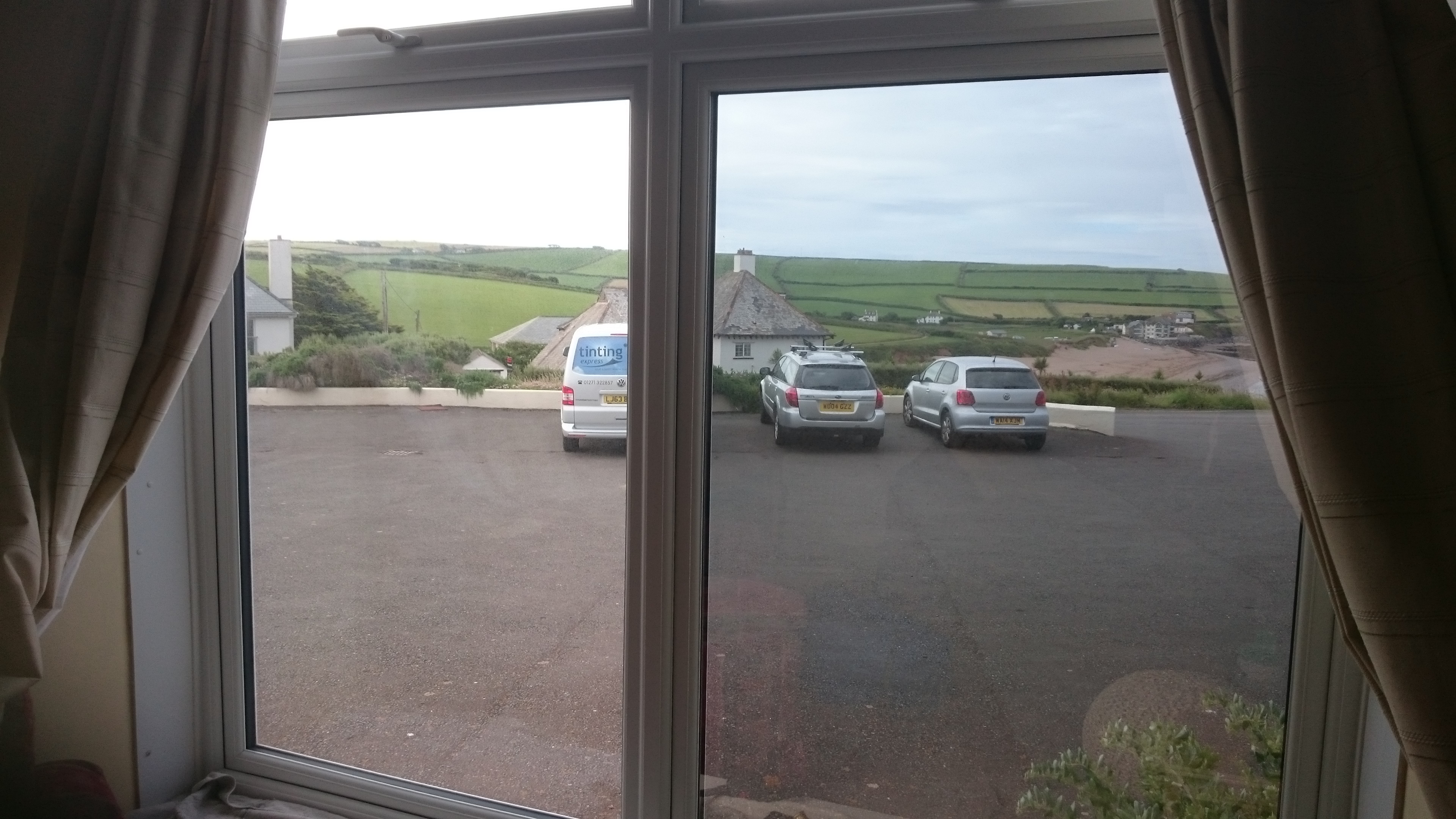Lounge windows Natural 50 solar window film. Thurlestone Devon. Tinting Express Ltd
