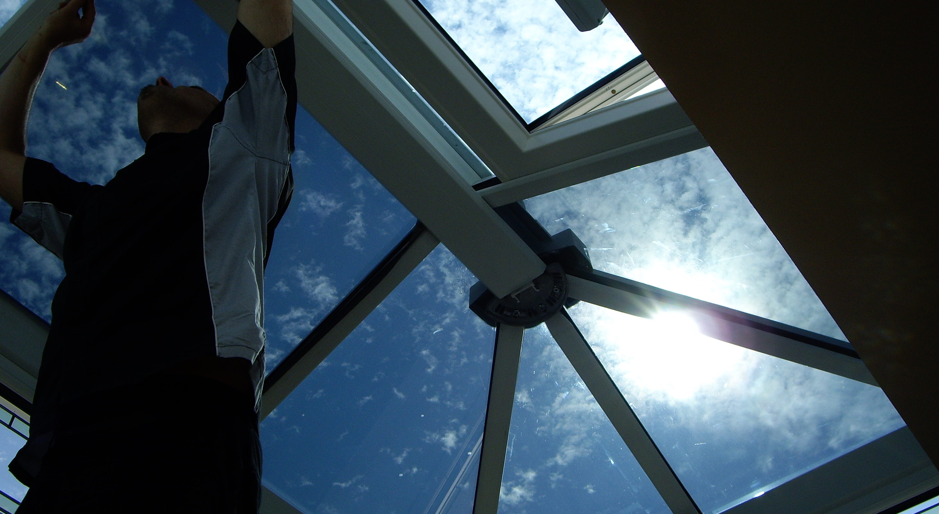 Lantern conservatory roof window tinting. Dual 22 solar window film Torquay South Devon Tinting Express Ltd