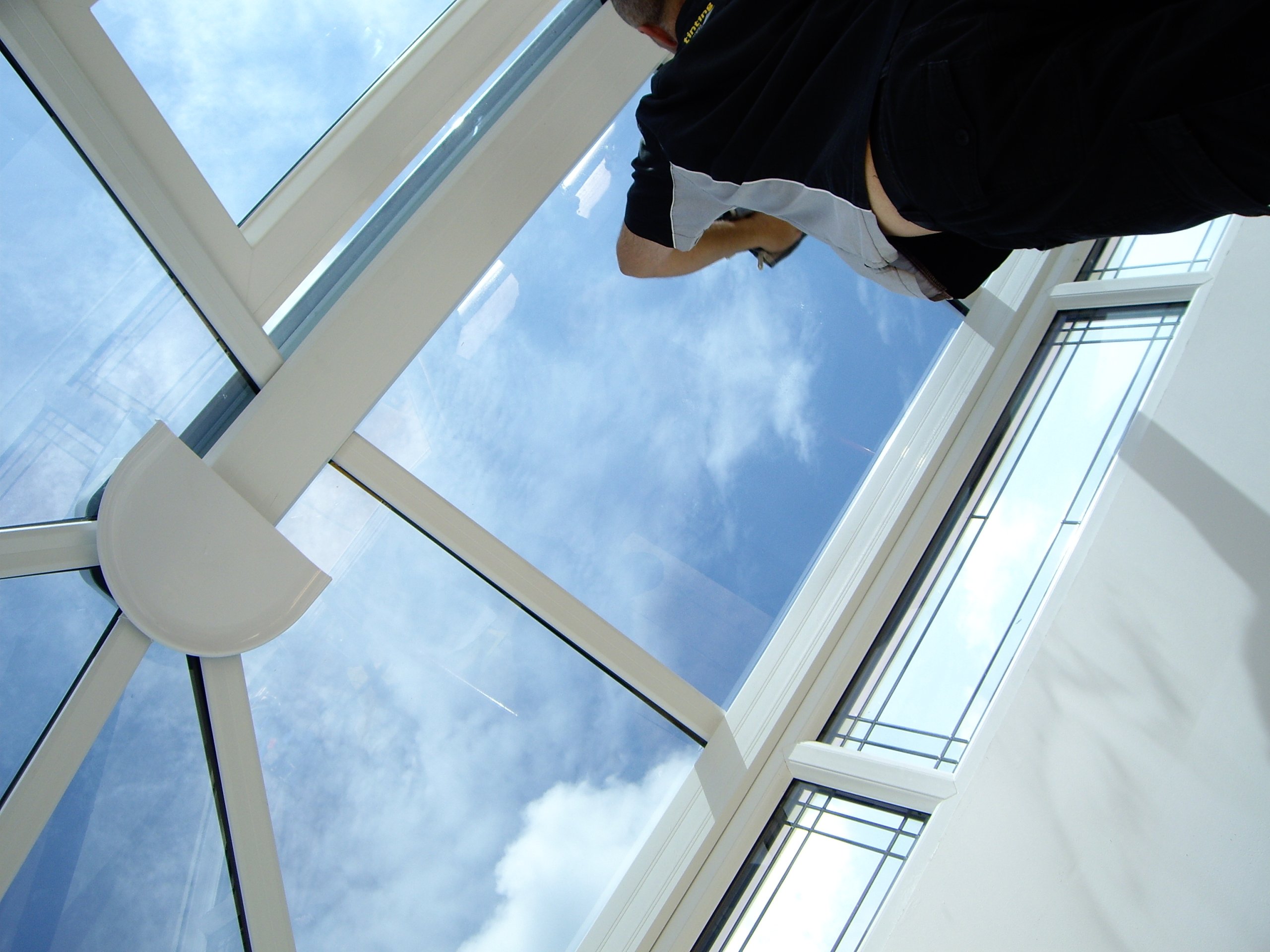 Starting a Lantern glass roof window tinting installation in Torquay Devon Dual 22 Tinting Express .