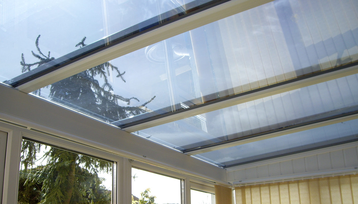 Dual 15 solar window film fitted to conservatory glass roof Crediton Devon Tinting Express Ltd