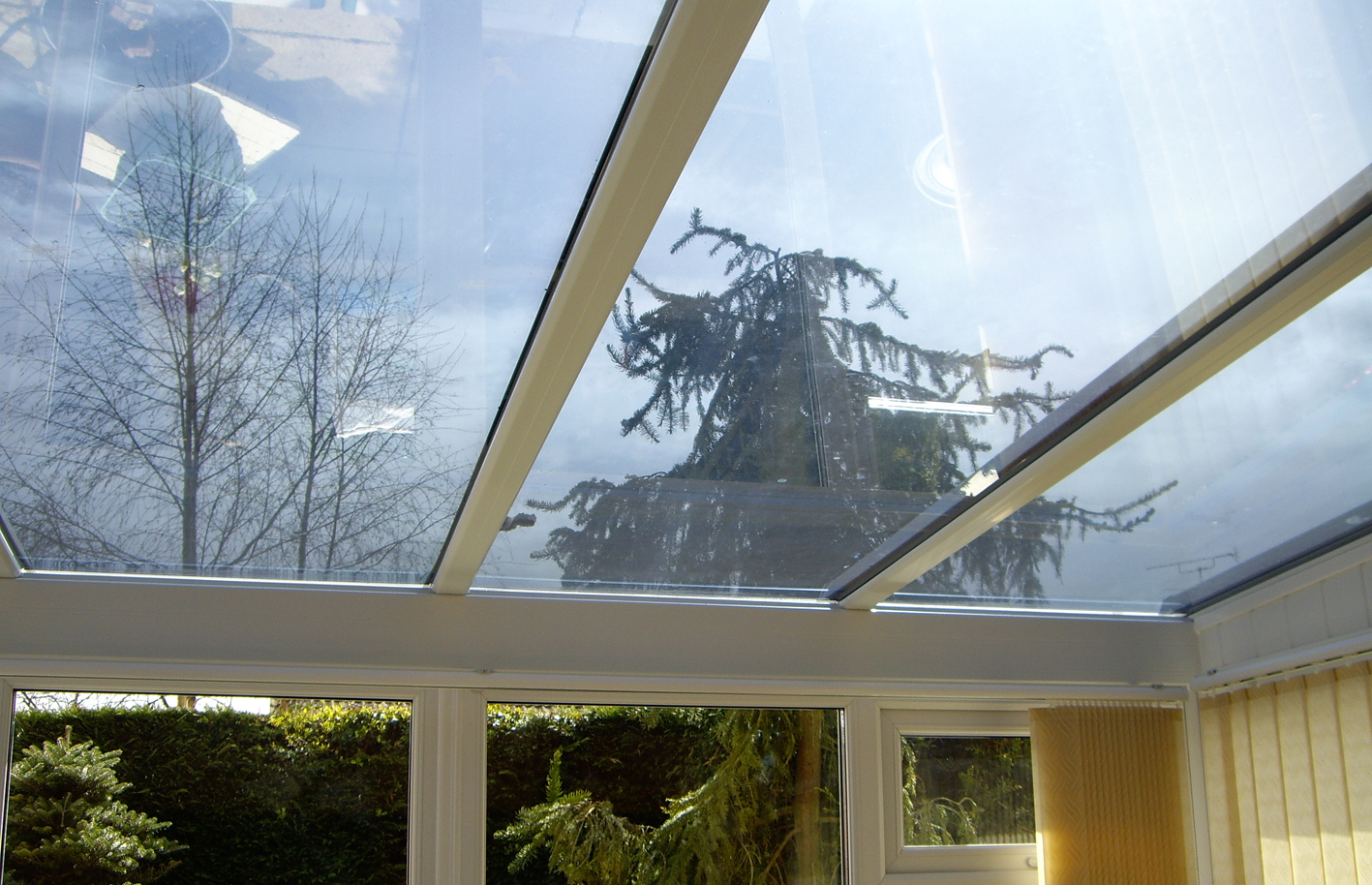 Dual 15 solar window film fitted to conservatory glass roof Crediton Devon Tinting Express Ltd