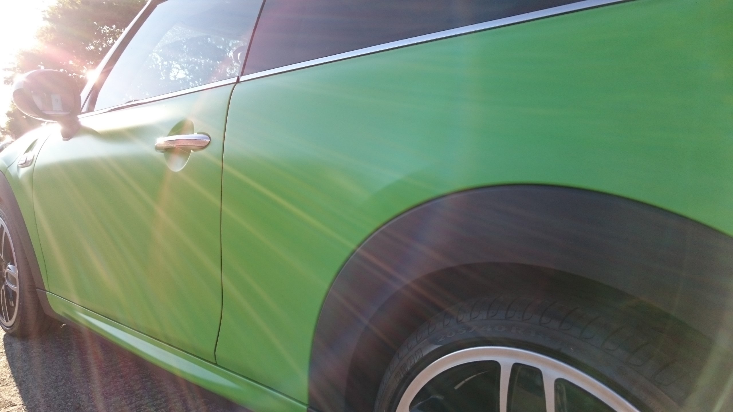 Mini Copper 3M Satin Apple Green vinyl car wrap by Tinting Express Ltd Barnstaple Devon