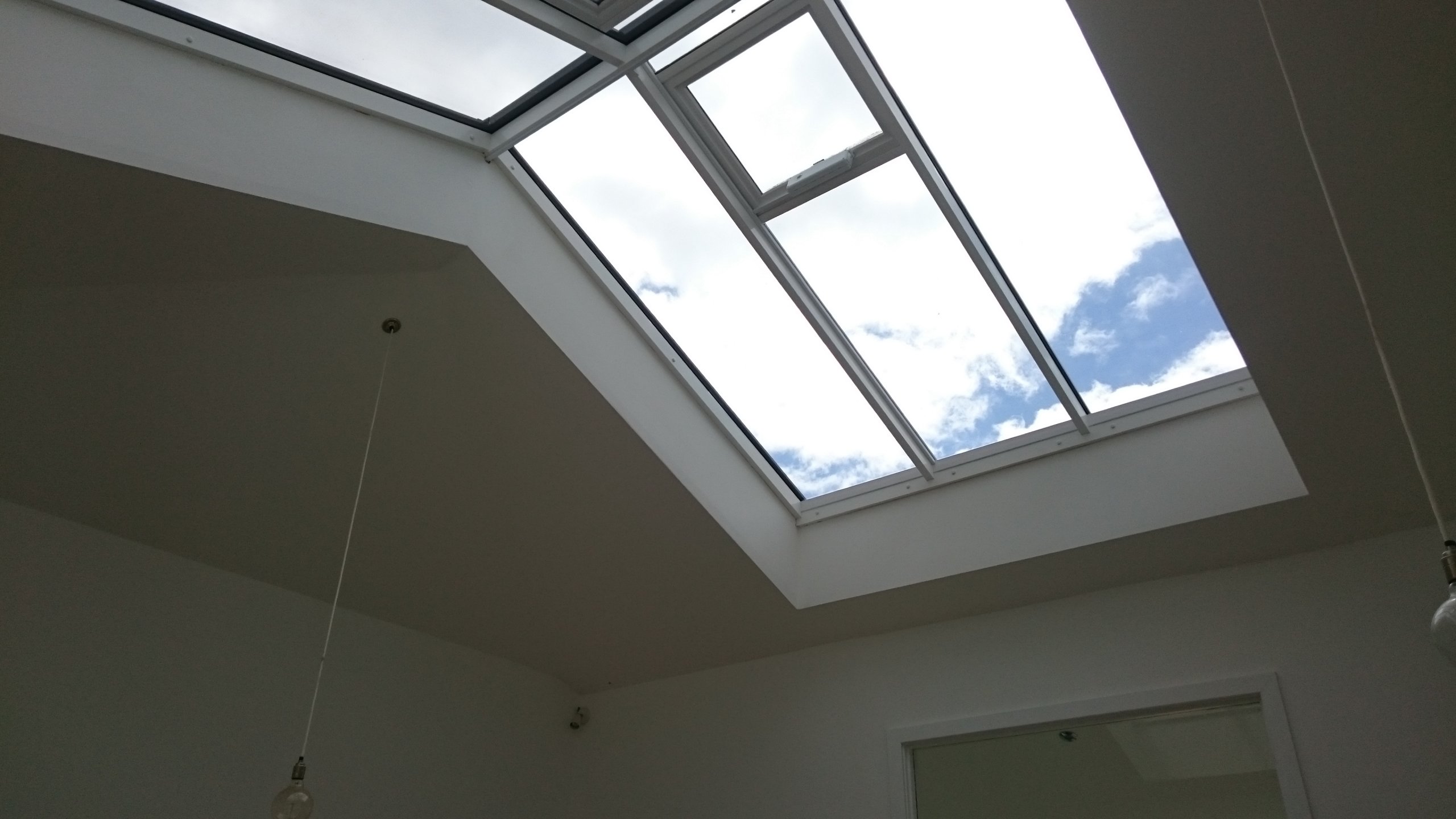 Before any work carried out. Atrium roof awaiting solar window film Exeter East Devon - Tinting Express Ltd