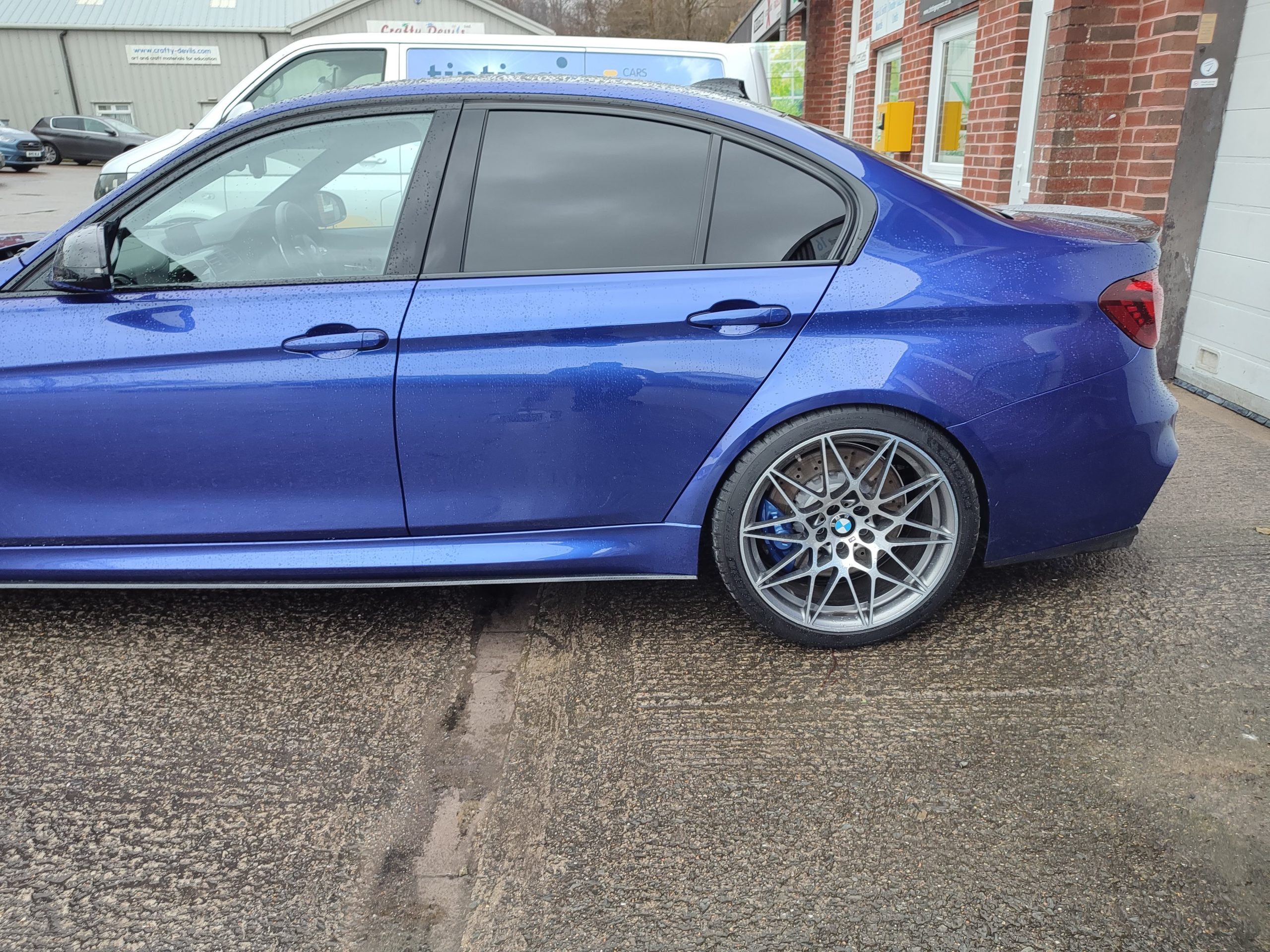 BMW M3 Competition with limo tint, visible light transmission. Tinted by Tinting Express Ltd